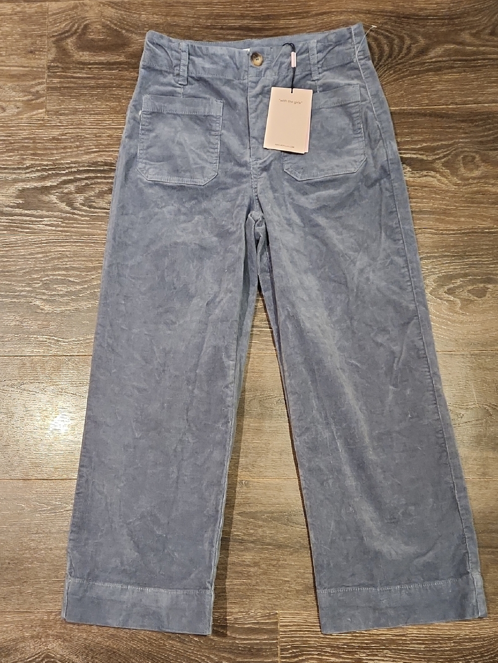 ❤️ NWT! ANTHROPOLOGIE AVEC LES FILLES HIGH RISE WIDE LEG CROP CORDUROY PANTS. 4 - Picture 2 of 9